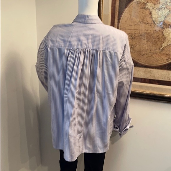 FREE PEOPLE STRIPPED S/P BUTTON DOWN BLOUSES - Picture 3 of 3